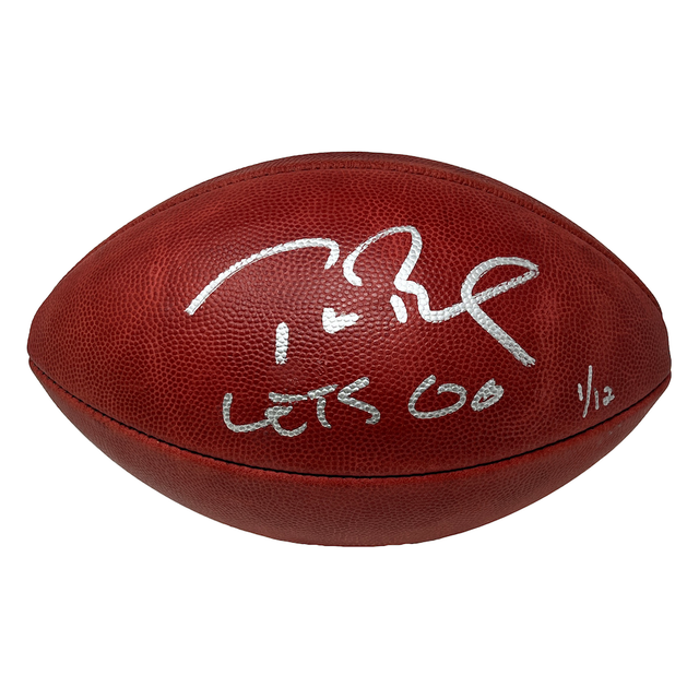 TOM BRADY Autographed "Let's Go" Bucs Metallic Logo Football FANATICS LE 1/12