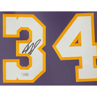 Shaquille O'Neal Autographed Los Angeles Lakers Framed Purple Jersey Fanatics