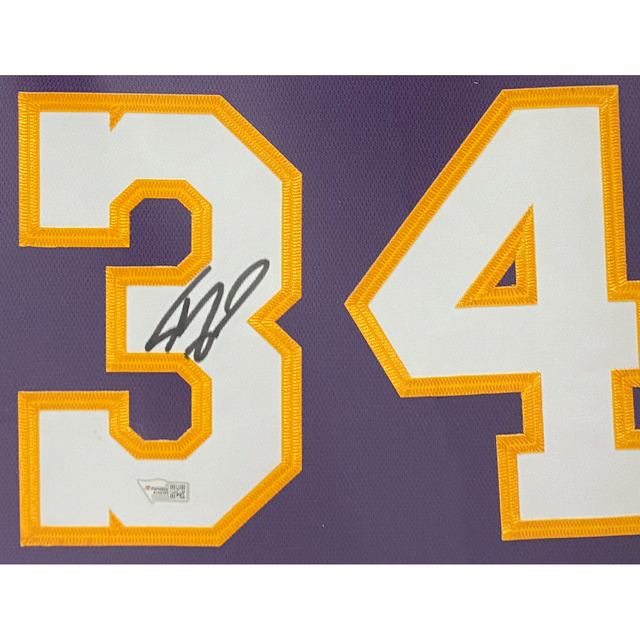 Shaquille O'Neal Autographed Los Angeles Lakers Framed Purple Jersey Fanatics