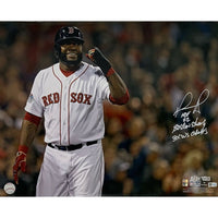DAVID ORTIZ Autographed Boston Red Sox "HOF 22, 3x WS Champs" 16" x 20" Photo FANATICS LE 1/34