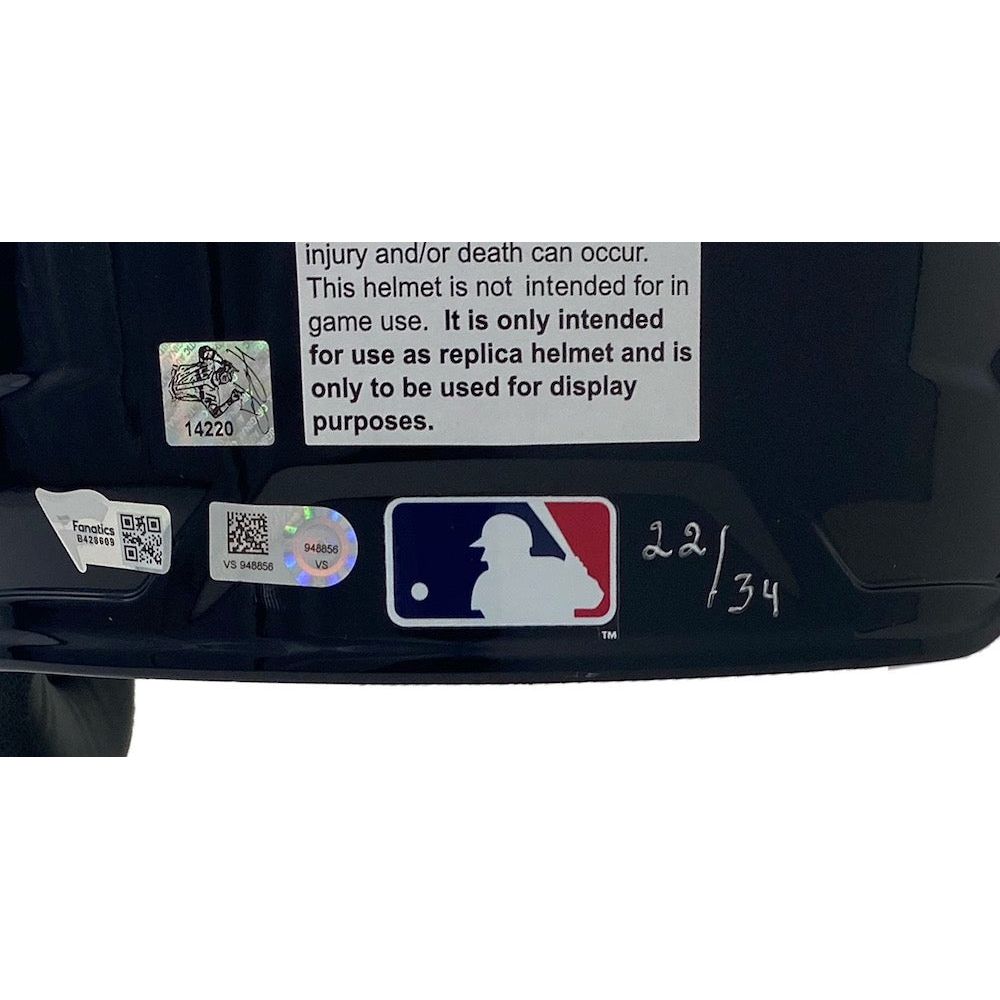 DAVID ORTIZ Autographed "HOF 22, 3x WS Champs" Batting Helmet FANATICS LE 22/34