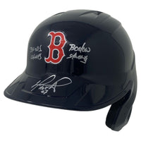 DAVID ORTIZ Autographed "HOF 22, 3x WS Champs" Batting Helmet FANATICS LE 22/34