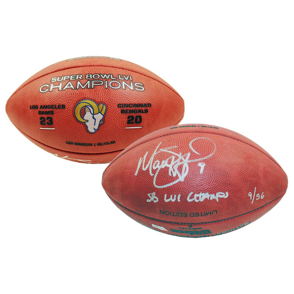 MATTHEW STAFFORD Autographed "SB LVI Champs" SB Champ Football FANATICS LE 9/56