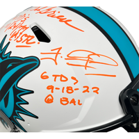 DAN MARINO, TUA & GRIESE Autographed 6 TD's Authentic Helmet FANATICS LE 13/22
