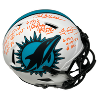 DAN MARINO, TUA & GRIESE Autographed 6 TD's Authentic Helmet FANATICS LE 13/22