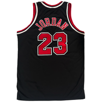 Michael Jordan Autographed Chicago Bulls Retirement Ed. Black Nike Jersey UDA