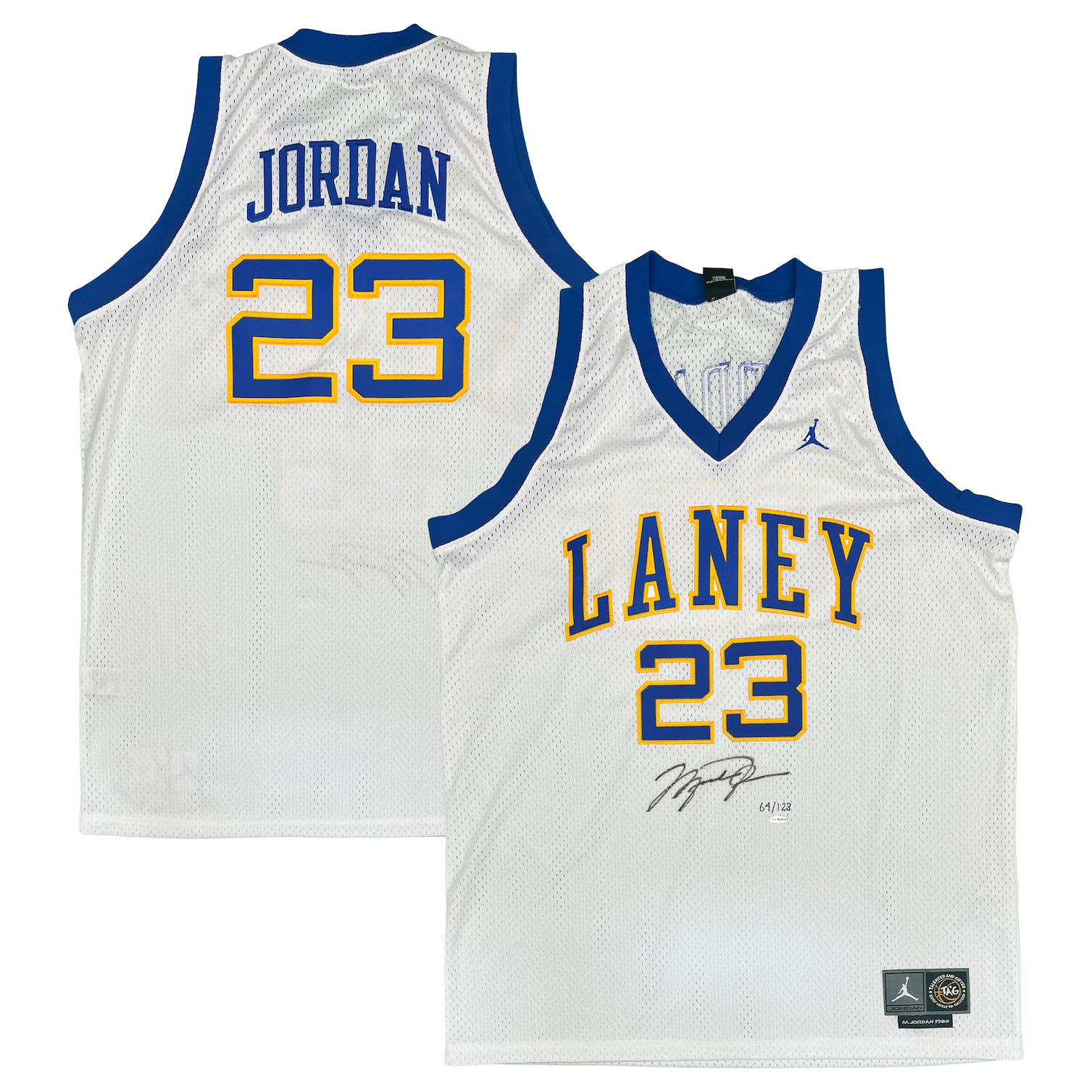 Michael Jordan Autographed Authentic Laney High School Jersey UDA LE 123