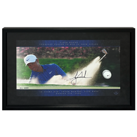 Tiger Woods Autographed "Youngest to 50" Break Through Display UDA LE 50