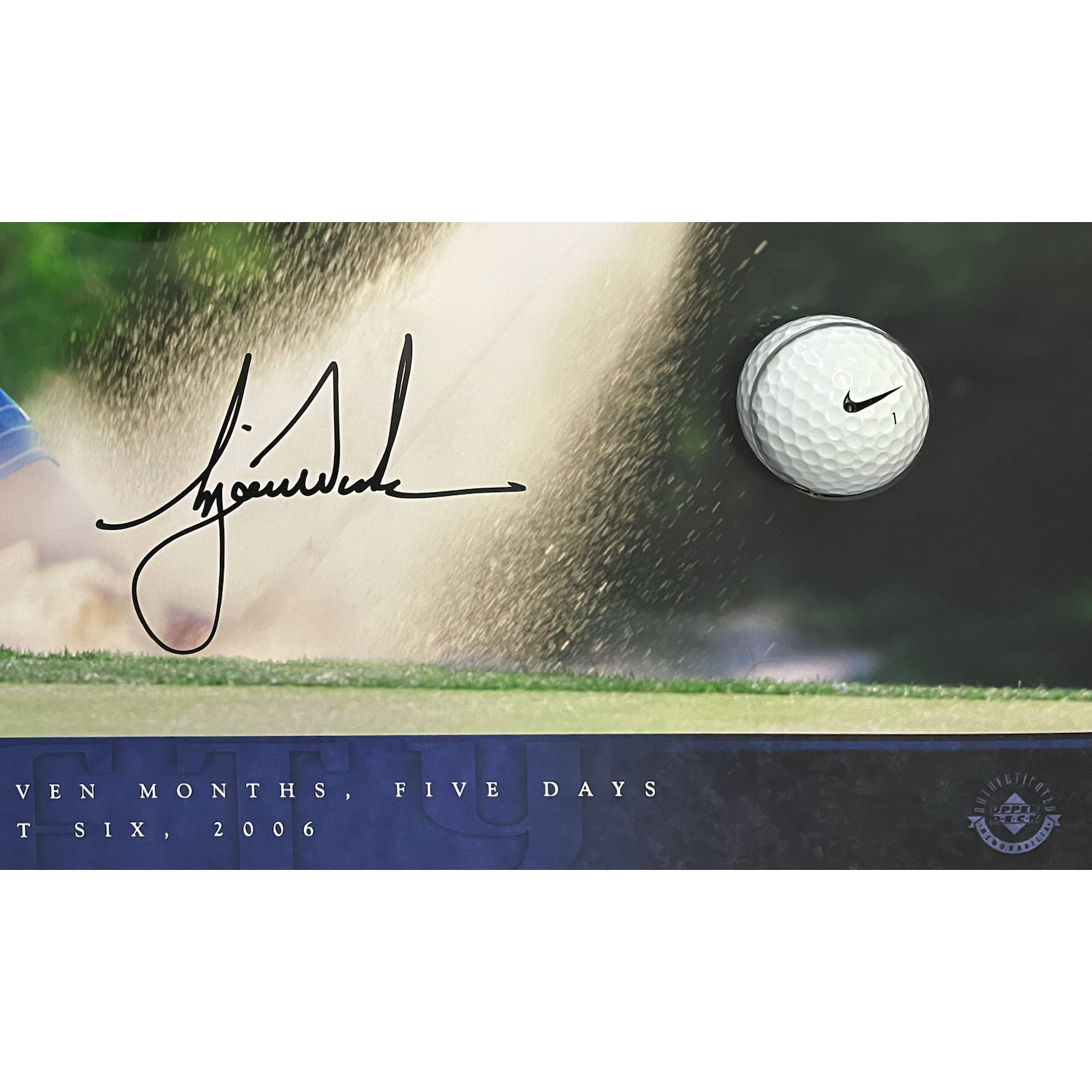 Tiger Woods Autographed "Youngest to 50" Break Through Display UDA LE 50