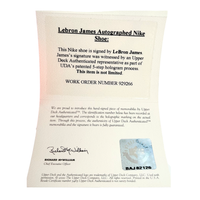 Lebron James Autographed Navy Blue / White Nike LeBron Soldier Nine UDA