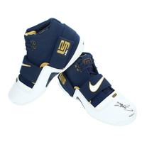 Lebron James Autographed Navy Blue / White Nike LeBron Soldier Nine UDA