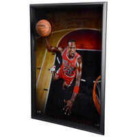MICHAEL JORDAN Autographed Bulls Framed Break Through Display UDA LE 123/123