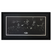 Michael Jordan Autographed "Kiss Rim 180" 36" x 18" Framed Photo UDA LE 1/123