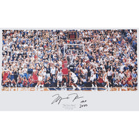 MICHAEL JORDAN Autographed Chicago Bulls "HOF 2009" "Last Shot" 36" x 22" Lithograph UDA LE 66