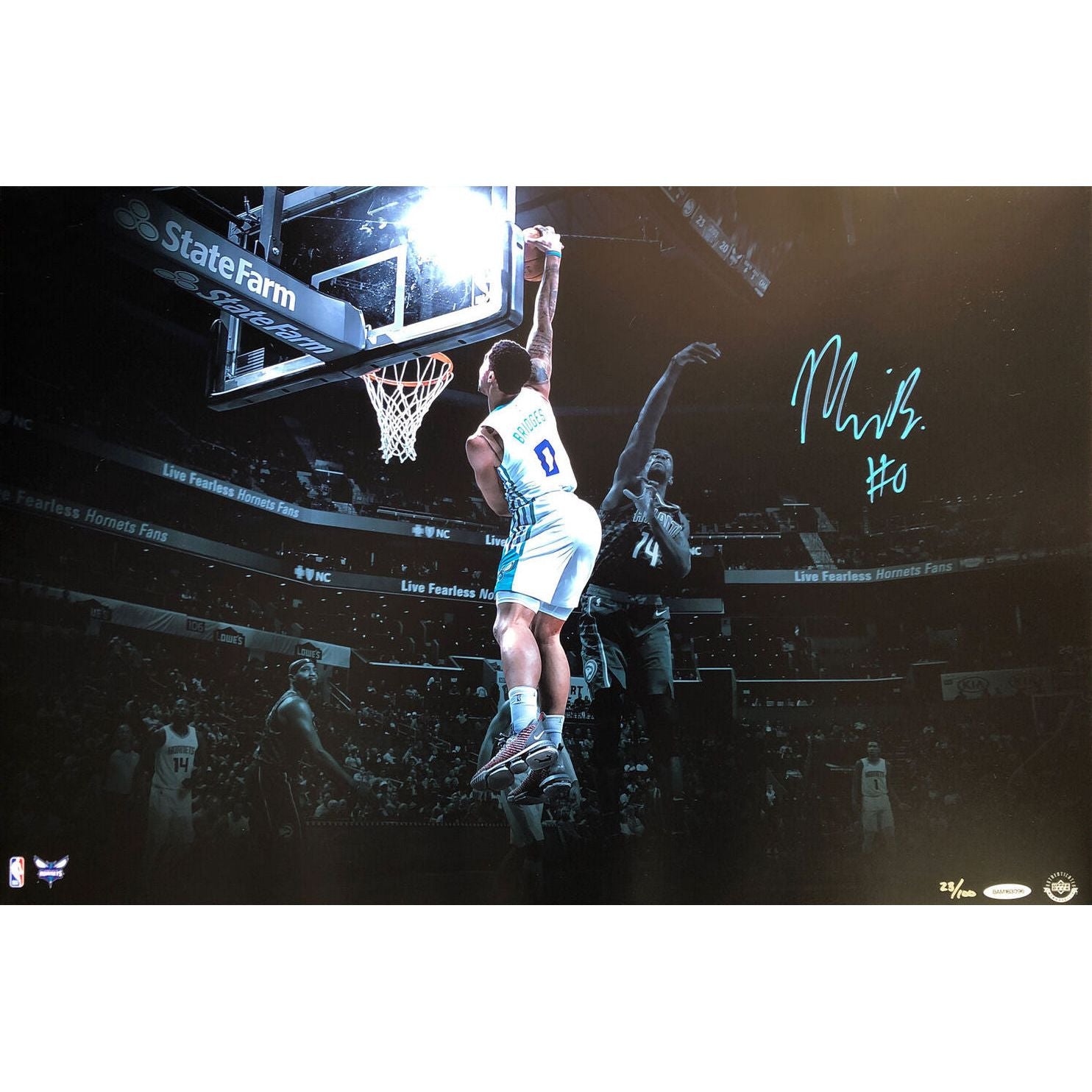 Miles Bridges Autographed Charlotte Hornets "Baseline Jam" 16" x 24" Photograph UDA LE 100