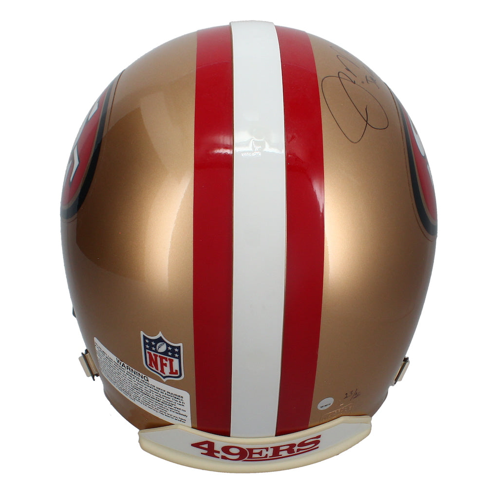 Joe Montana Autographed "Joe Cool" Stat Authentic Helmet Steiner LE 16