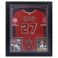 MIchael Nelson Trout Autographed Los Angeles Angels Authentic Framed Red Jersey MLB