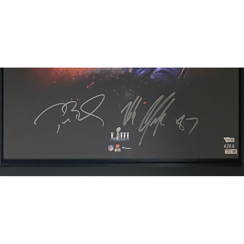 Tom Brady / Rob Gronkowski Autographed SB 53 20' x 24" Framed Photo Fanatics LE 53