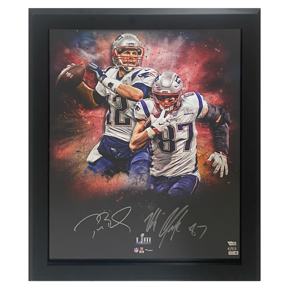 Tom Brady / Rob Gronkowski Autographed SB 53 20' x 24" Framed Photo Fanatics LE 53