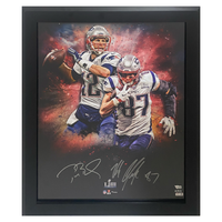 Tom Brady / Rob Gronkowski Autographed SB 53 20' x 24" Framed Photo Fanatics LE 53