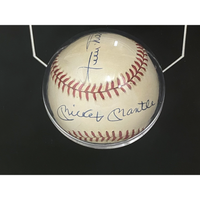 Mickey Mantle, Willie Mays & Duke Snyder Auto Baseball / Photo Display PSA/DNA