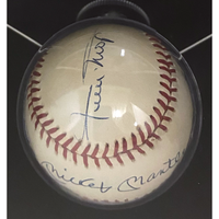 Mickey Mantle, Willie Mays & Duke Snyder Auto Baseball / Photo Display PSA/DNA