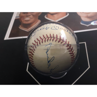 Mickey Mantle, Willie Mays & Duke Snyder Auto Baseball / Photo Display PSA/DNA