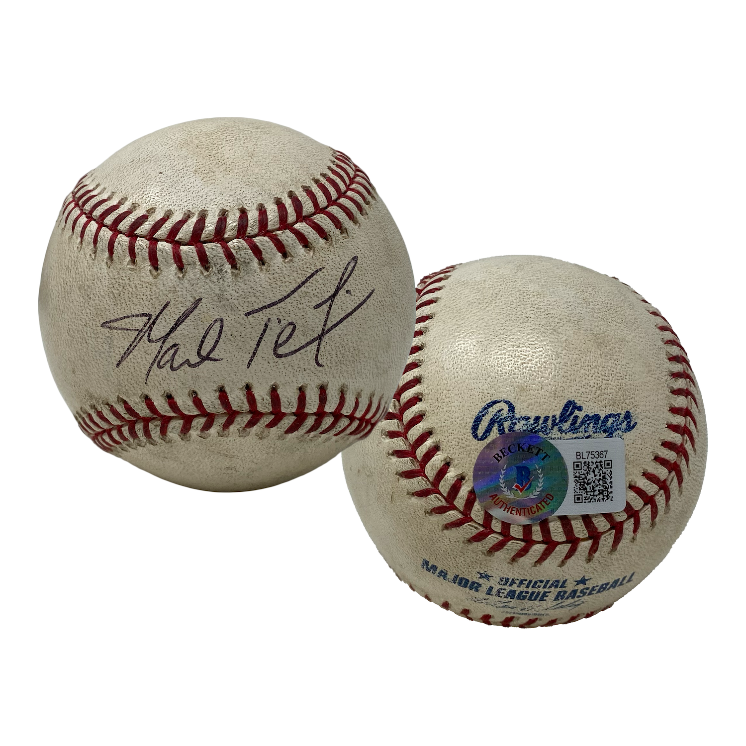 Mark Teixeira Autographed Official New York Yankees Baseball Beckett