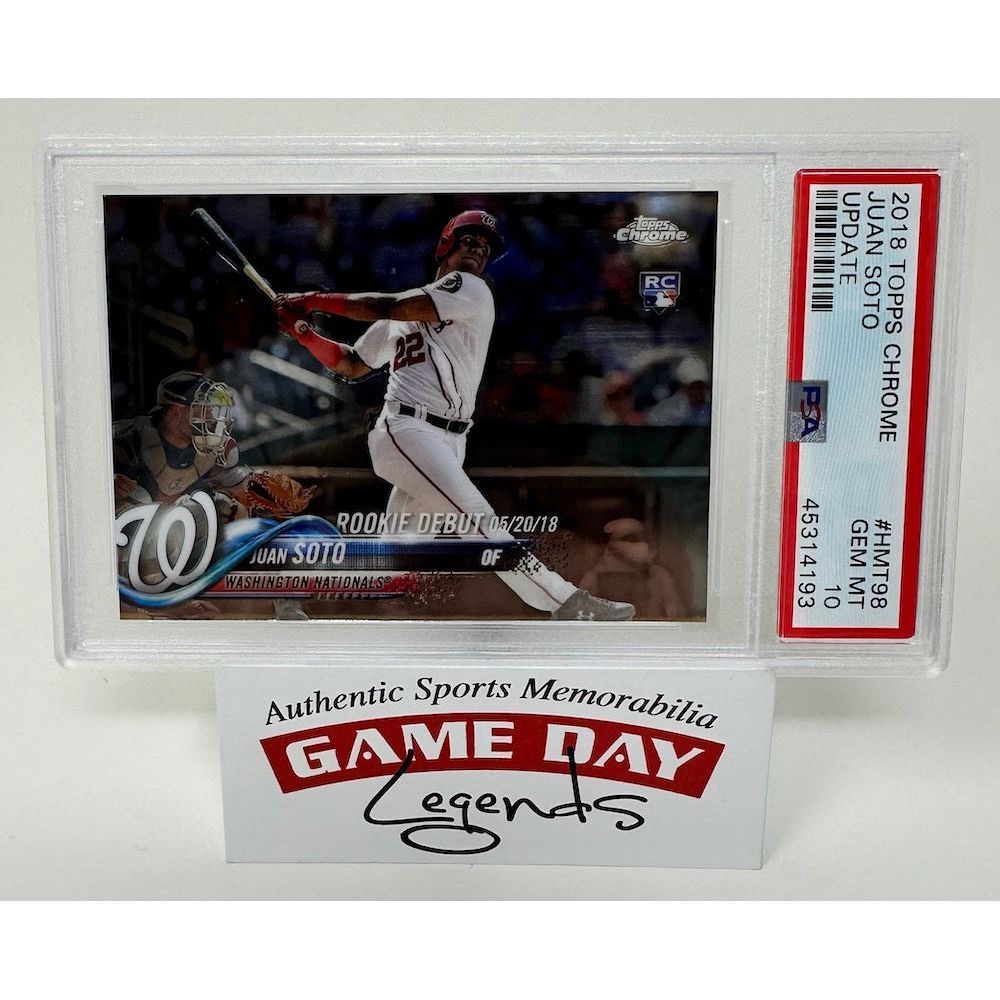 Juan Soto Washington Nationals 2018 Topps Chrome - Update - #HMT98 RC Rookie Card PSA Gem Mint 10