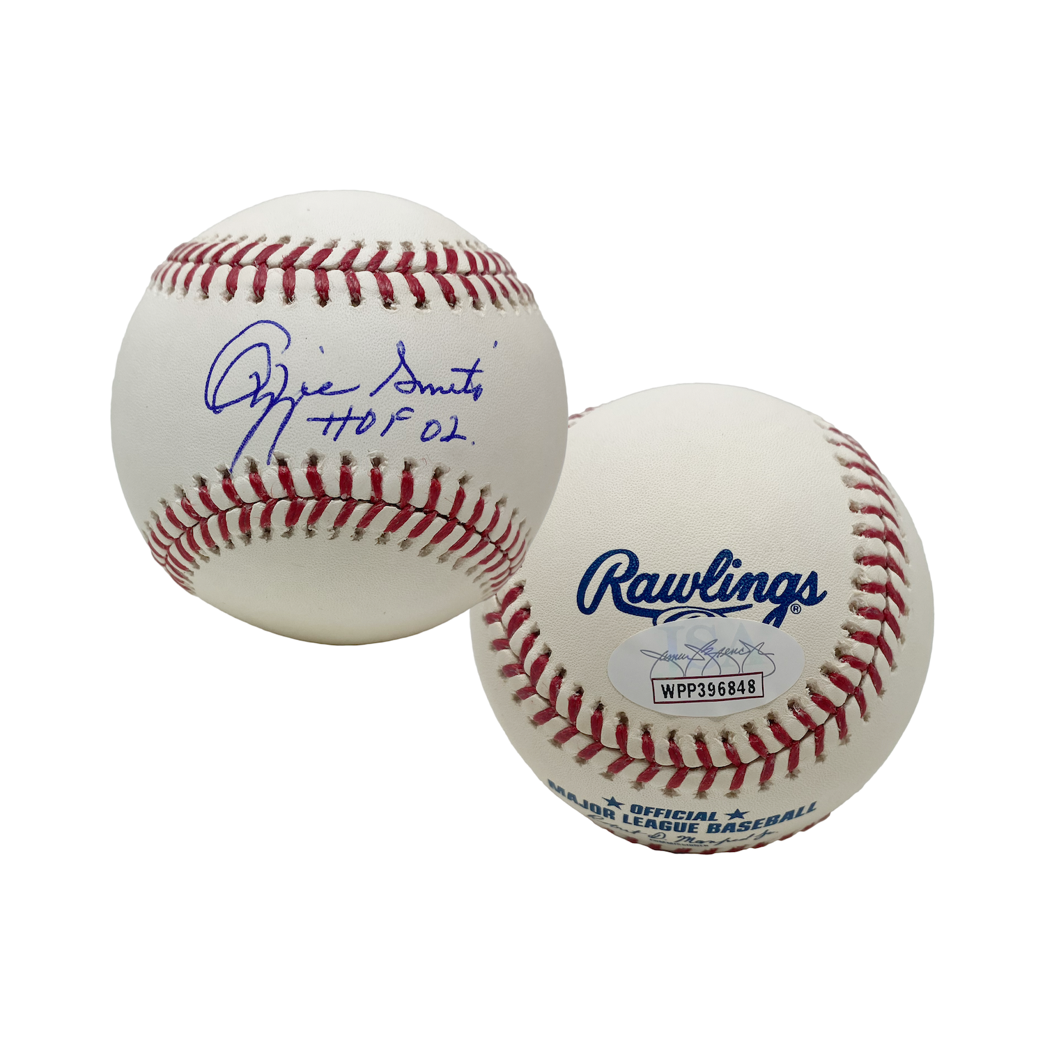Ozzie Smith Autographed "HOF 02" Official Major League Baseball JSA