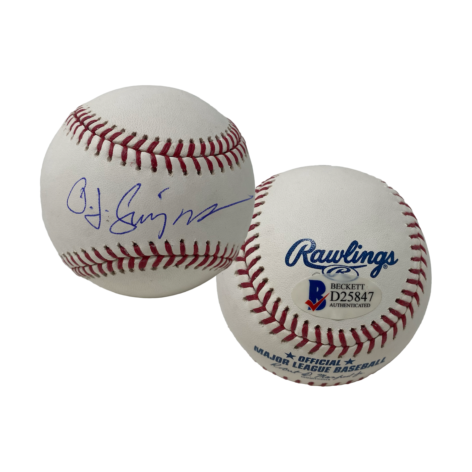 O.J. Simpson Autographed Official MLB Baseball Beckett