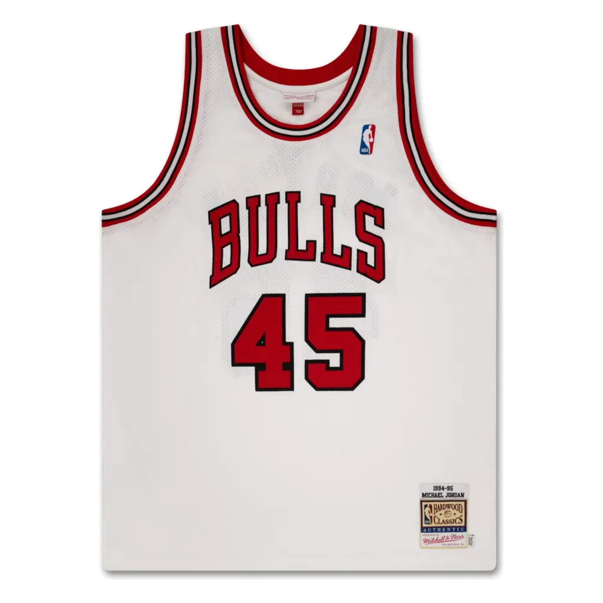 Michael Jordan Autographed Chicago Bulls 1994-95 M&N White 45 Authentic Jersey UDA