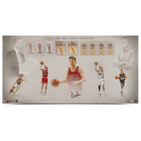 Steve Kerr Autographed Chicago Bulls 9x Champion 36" x 18" Photograph UDA LE 125