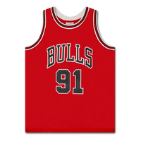 Dennis Rodman Autographed Chicago Bulls "HOF 2011" M&N Red Jersey LE 111