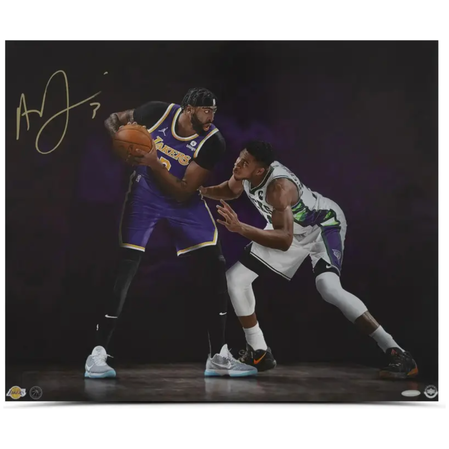 Anthony Davis Autographed Lakers "One on One 20" x 24" Photograph UDA
