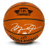 Michael Jordan Autographed Chicago Bulls 25th Anniversary Engraved Basketball UDA LE 23