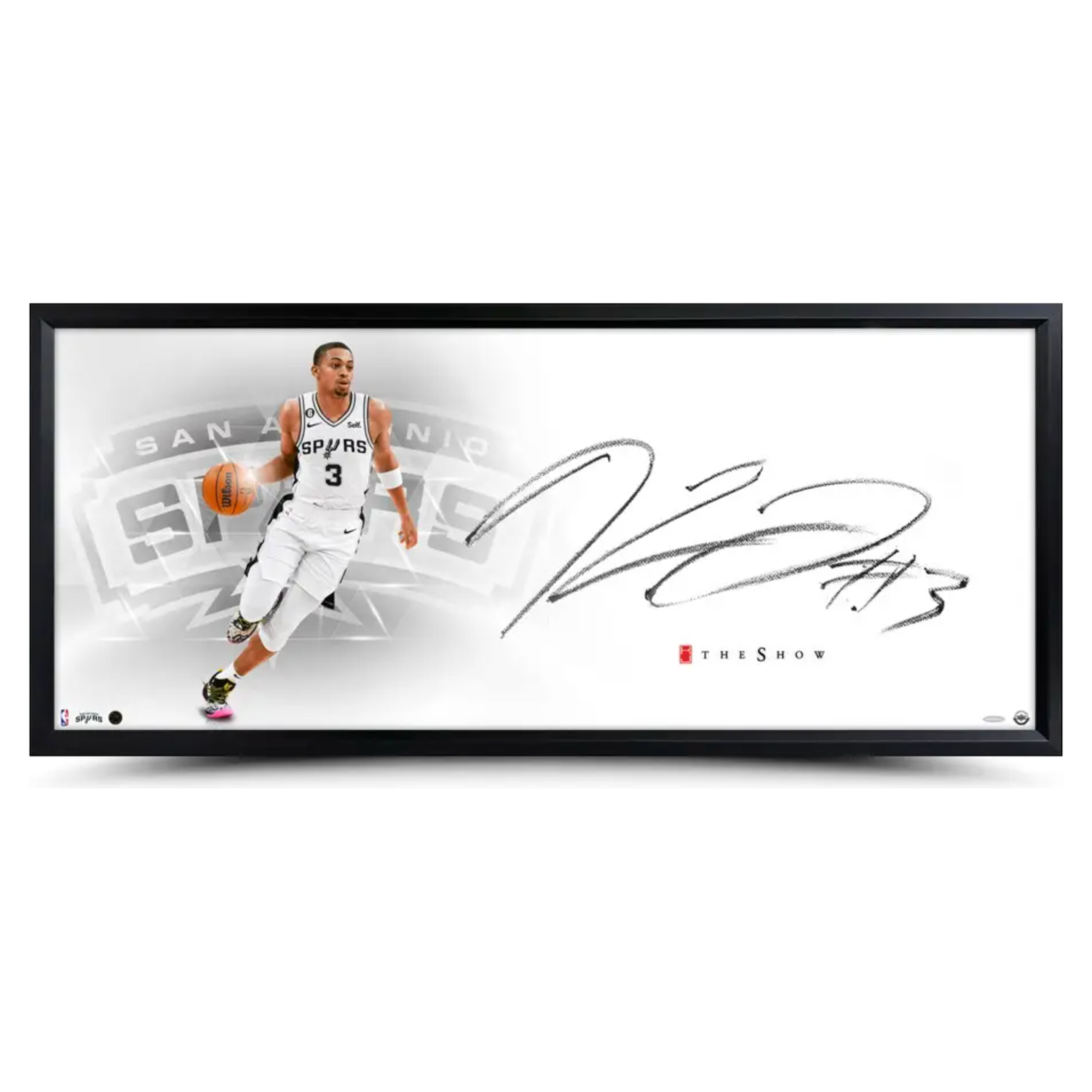 Keldon Johnson Autographed Spurs "The Show" Framed "46 x 20" Display UDA