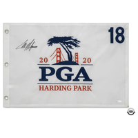 Collin Morikawa Autographed 2020 PGA Championship Pin Flag UDA