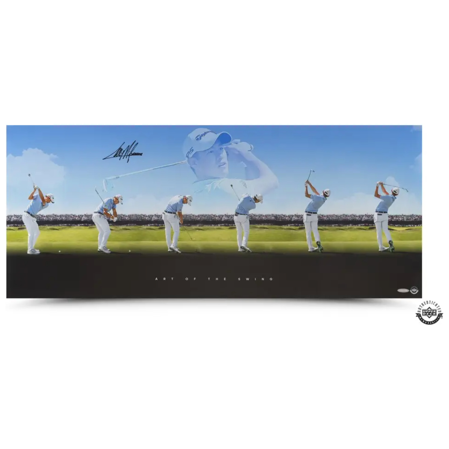 Collin Morikawa Autographed "Art of the Swing" 36" x 15' Photograph UDA