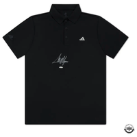 Collin Morikawa PGA Autographed Adidas Black Polo Shirt UDA