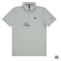 Collin Morikawa PGA Autographed Adidas Grey Polo Shirt UDA