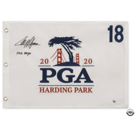 Collin Morikawa Autographed "1st Major" 2020 PGA Champ Flag UDA LE 50