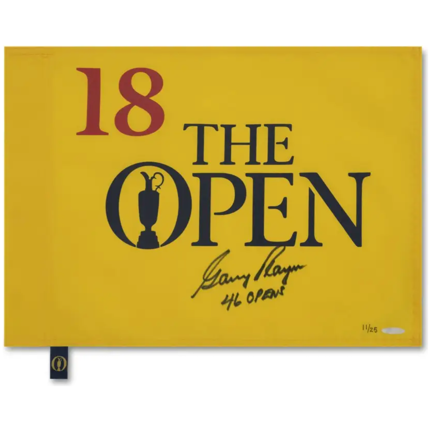 Gary Player Autographed "46 Opens" Open Championship Pin Flag UDA LE 25