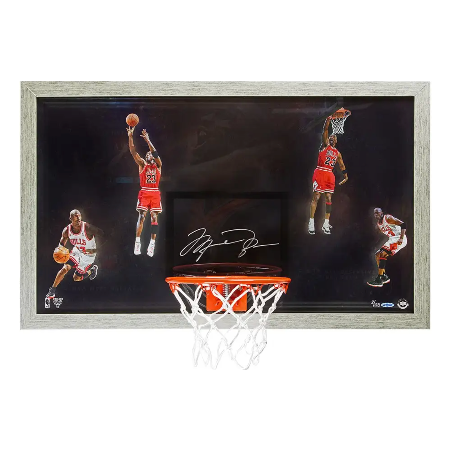 Michael Jordan Autographed "Winning" Framed Backboard Display UDA LE 123