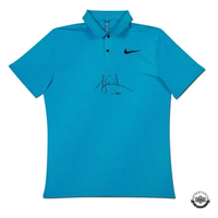 Tiger Woods Autographed Nike Blue Fury Polo Shirt UDA LE 25