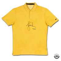 Tiger Woods Autographed 2020 TW Nike Dri-Fit Gold Camo Polo Shirt UDA LE 50