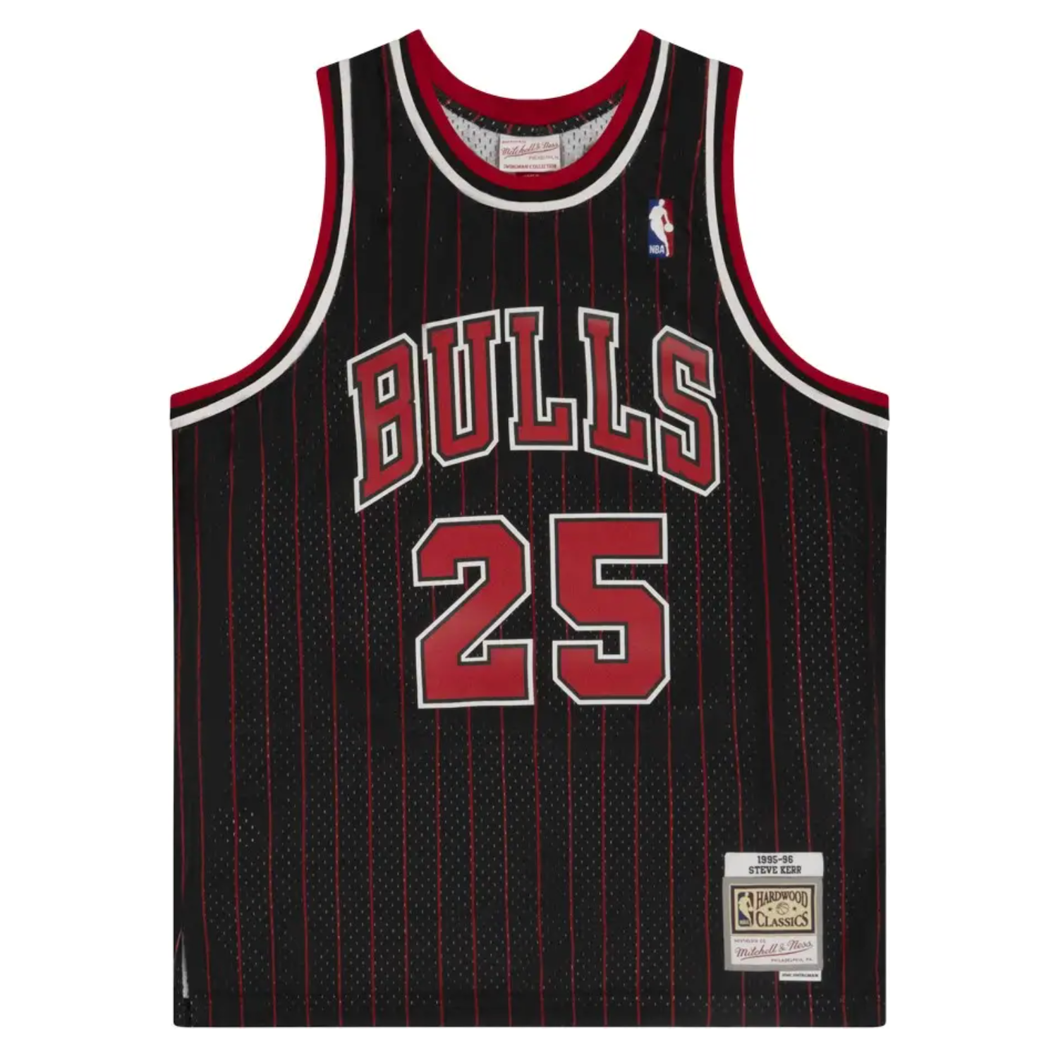 Steve Kerr Autographed Chicago Bulls "Three Peat 96, 97, 98" Pinstripe Jersey UDA LE 25
