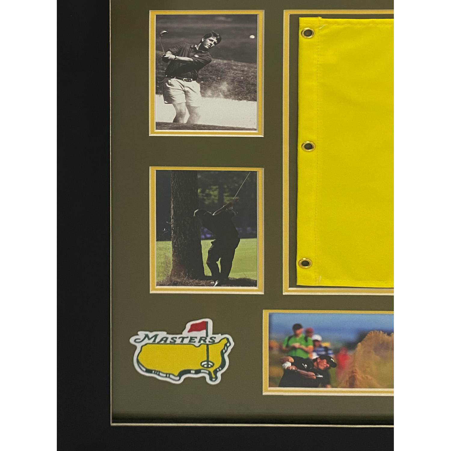 Phil Mickelson Autographed Masters Flag Custom 37" x 28" Framed Display w/ Photos Beckett