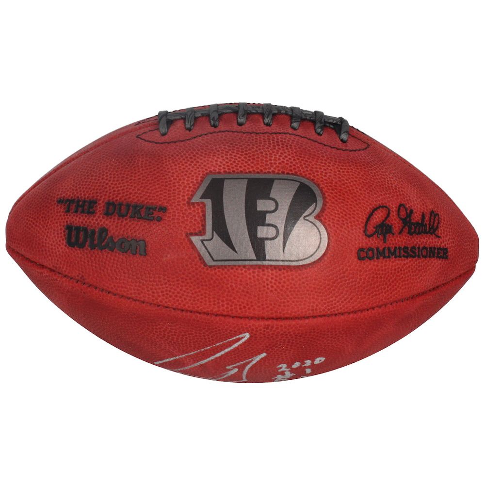Joe Burrow Autographed Cincinnati Bengals "2020 #1 Pick" Metallic Logo Football Fanatics LE 9/24