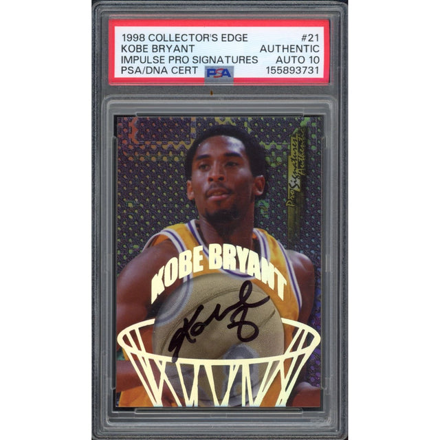 Kobe Bryant 1998 Collector's Edge Impulse Pro Signatures Card #21 PSA Auto 10